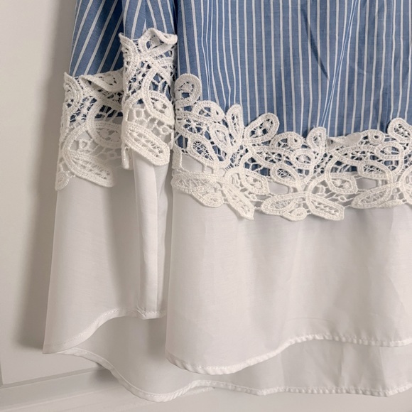 ✨HOST PICK✨ Zara Striped Contrast Lace Hem Cotton Dress NWOT - Picture 7 of 10